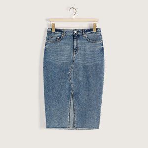 NWT Addition Elle Midi High-Rise Denim Skirt